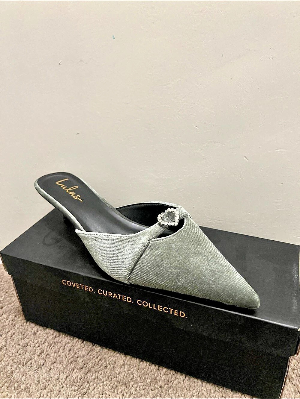 Lulus Amazer Pointed Toe Mule in Gray US 9 NWT
